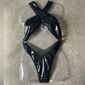 Black Crossed Bodysuit